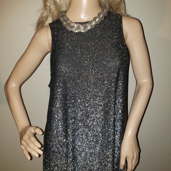 🎉Sparkly Black & Silver Dress | Sz L - Picture 2 of 3